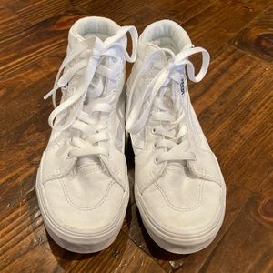 Vans White Hi Tops Youth 1